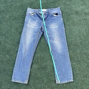 Men’s United Denim of America 36x30 Straight Leg Blue Jeans Medium Wash